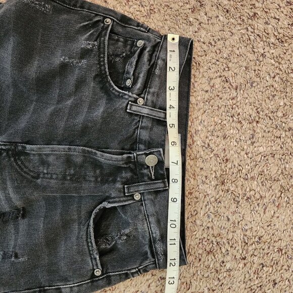 Boyish Billy High Rise Straight Leg Touch Evil Black Distressed Denim Jeans 23 - Picture 10 of 13